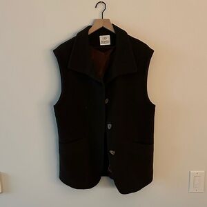 Sleeveless Brown Button-Front Vest